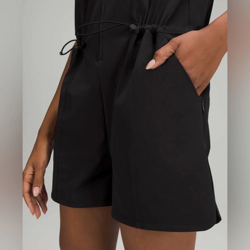 Lululemon Stretch Rib Pocketed Romper Black size 8 - Picture 2 of 8
